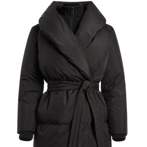 ALICE + OLIVIA DOYLE TIE WAIST PUFFER JACKET